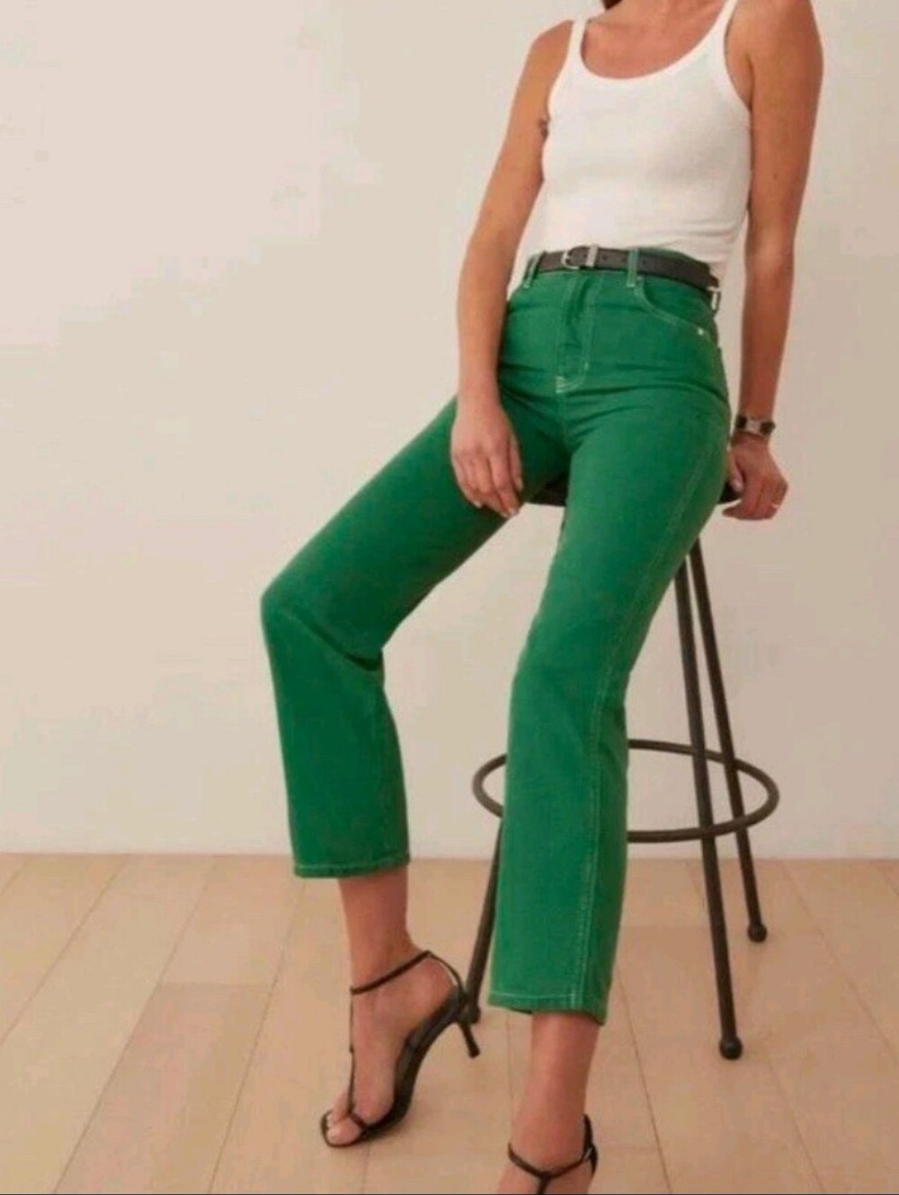 Reformation Cowboy High Rise Straight Jeans In Grass Green Women's 30